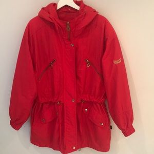 London Fog red women’s rain jacket